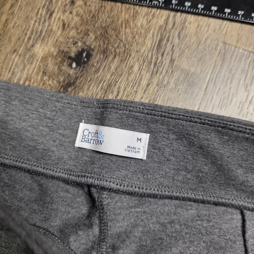 Croft & Barrow M Straight Leg Knit Pants Womens Gray Charcoal Heather Stretch - Picture 5 of 10